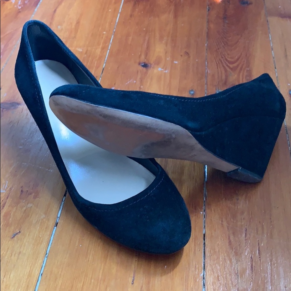 Kate Spade Black Suede Wedges